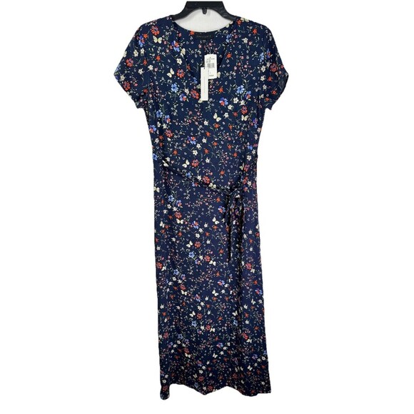 Sanctuary Maxi Dress Women’s Large Navy Blue Floral Butterfly Print A Line NEW - Picture 1 of 12